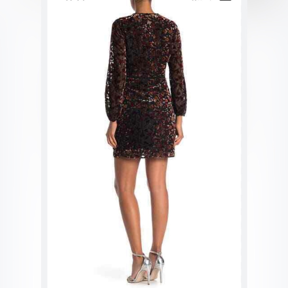 Sam Edelman Velvet Burnout Keyhole Neck Formal Wedding Cocktail Party FallDress